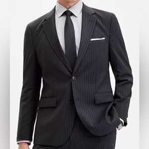 Hugo Boss Dark Navy and Gray Pinstripe Suit